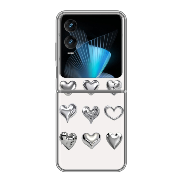 Пластиковый чехол на Infinix Zero Flip с принтом Y2K сердечки
