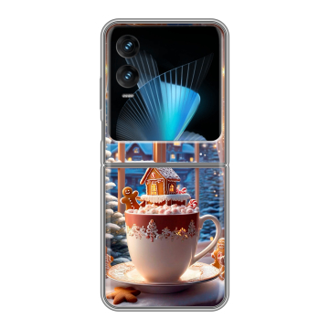 Пластиковый чехол на Infinix Zero Flip с принтом Новый год Пластиковый чехол на Infinix Zero Flip с принтом Новый год
