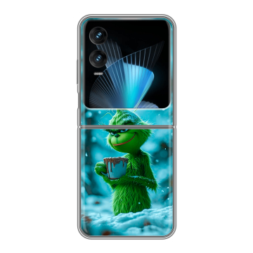 Пластиковый чехол на Infinix Zero Flip с принтом Новый год гринч Пластиковый чехол на Infinix Zero Flip с принтом Новый год гринч
