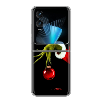 Пластиковый чехол на Infinix Zero Flip с принтом Новый год Гринч Пластиковый чехол на Infinix Zero Flip с принтом Новый год Гринч