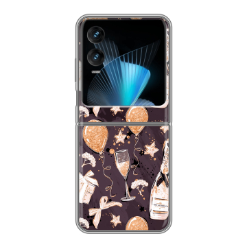 Пластиковый чехол на Infinix Zero Flip с принтом Новый год Пластиковый чехол на Infinix Zero Flip с принтом Новый год