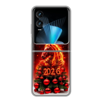Пластиковый чехол на Infinix Zero Flip с принтом Новый год Пластиковый чехол на Infinix Zero Flip с принтом Новый год