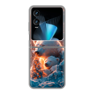 Пластиковый чехол на Infinix Zero Flip с принтом Новый год