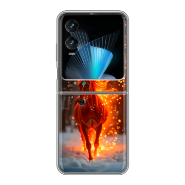 Пластиковый чехол на Infinix Zero Flip с принтом Новый год