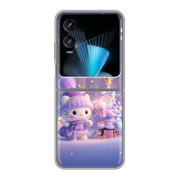Пластиковый чехол на Infinix Zero Flip с принтом Новый год