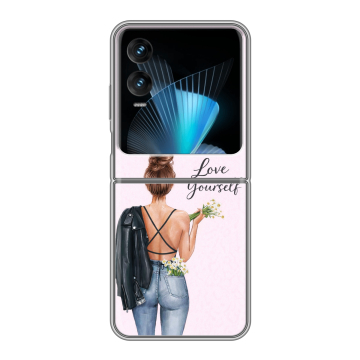 Пластиковый чехол на Infinix Zero Flip с принтом женский