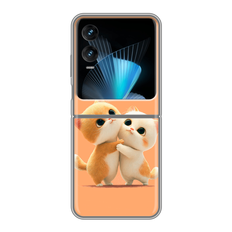 Пластиковый чехол на Infinix Zero Flip с принтом Милые котики Пластиковый чехол на Infinix Zero Flip с принтом Милые котики
