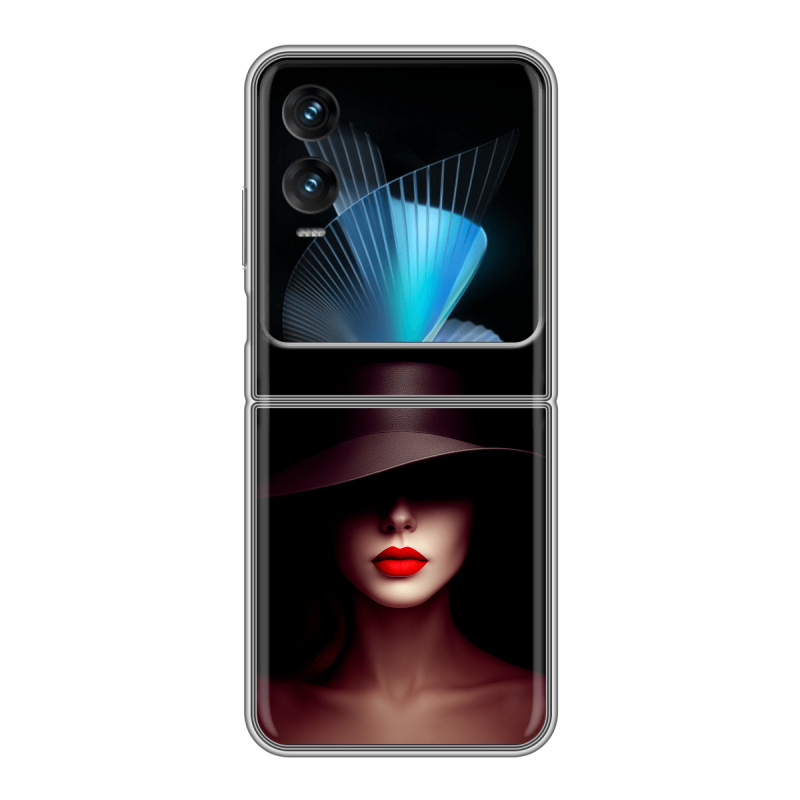 Пластиковый чехол на Infinix Zero Flip с принтом Девушка в шляпе Пластиковый чехол на Infinix Zero Flip с принтом Девушка в шляпе