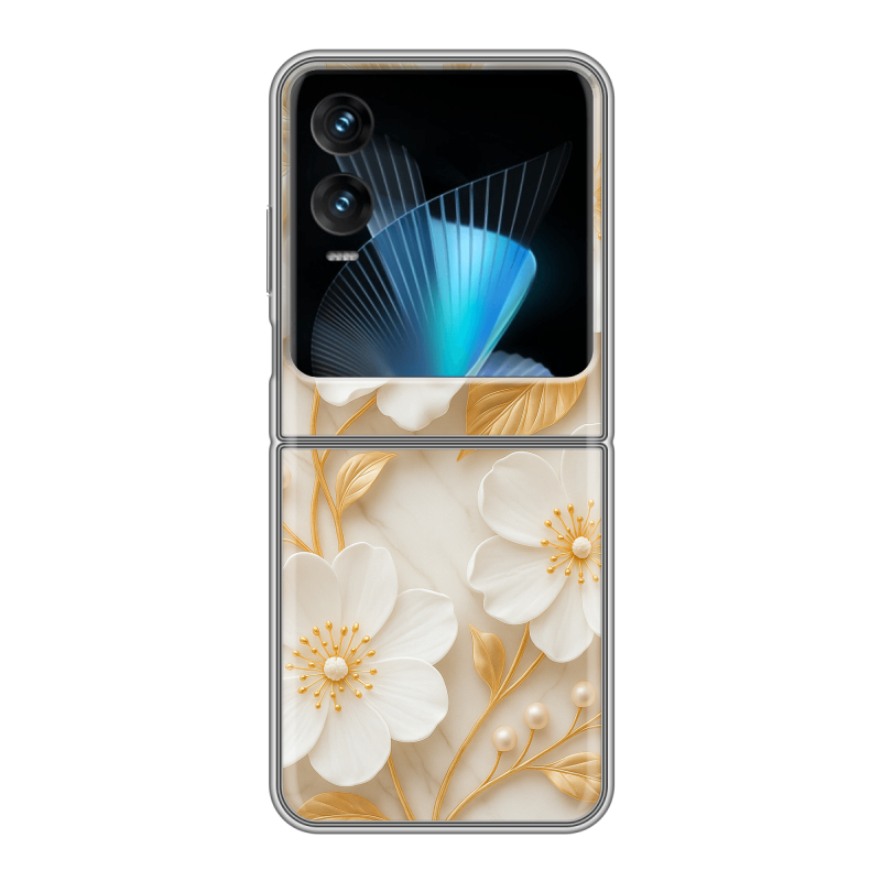 Пластиковый чехол на Infinix Zero Flip с принтом Цветы Пластиковый чехол на Infinix Zero Flip с принтом Цветы