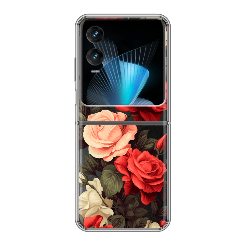 Пластиковый чехол на Infinix Zero Flip с принтом Розы Пластиковый чехол на Infinix Zero Flip с принтом Розы