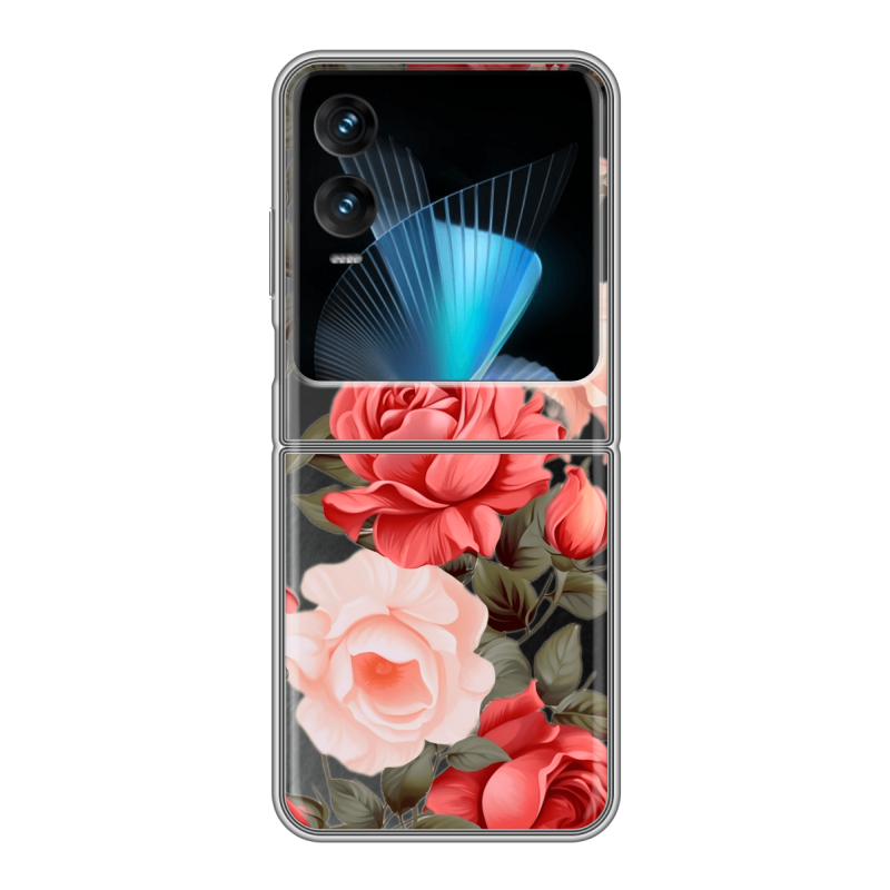 Пластиковый чехол на Infinix Zero Flip с принтом Розы Пластиковый чехол на Infinix Zero Flip с принтом Розы