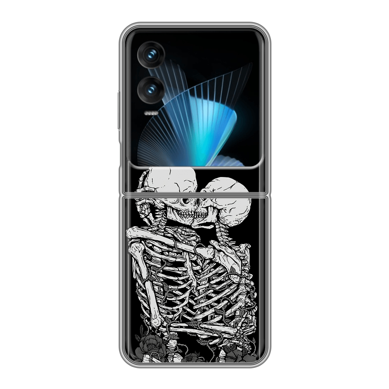 Пластиковый чехол на Infinix Zero Flip с принтом Поцелуй скелетов Пластиковый чехол на Infinix Zero Flip с принтом Поцелуй скелетов