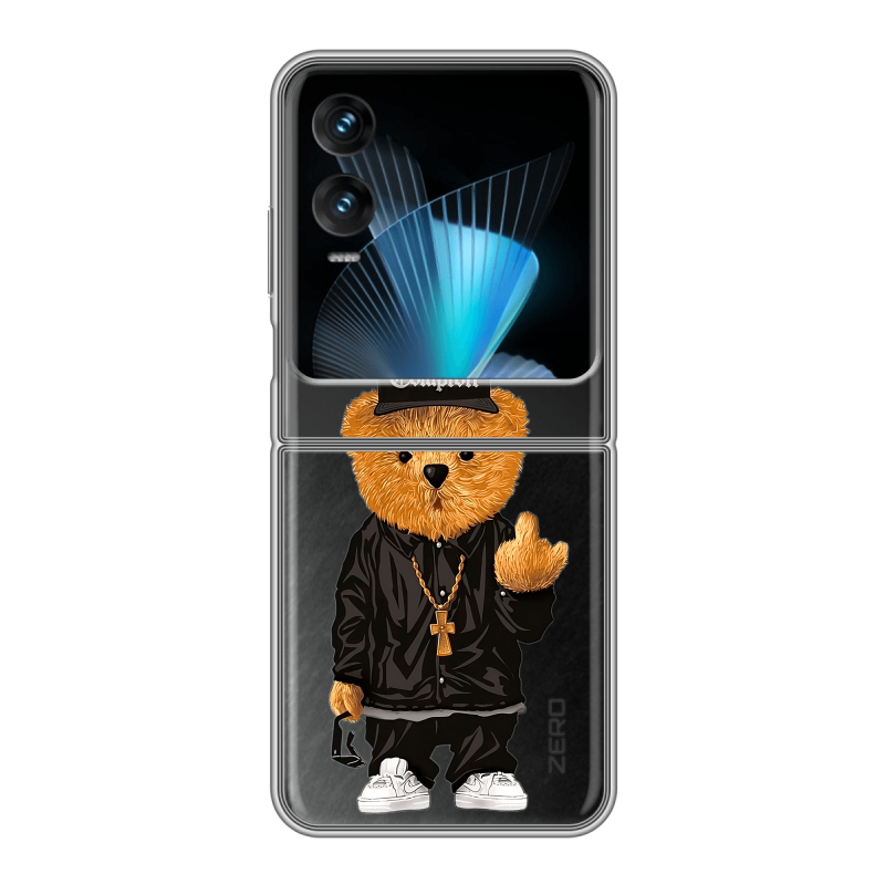 Пластиковый чехол на Infinix Zero Flip с принтом Плюшевый медведь Пластиковый чехол на Infinix Zero Flip с принтом Плюшевый медведь
