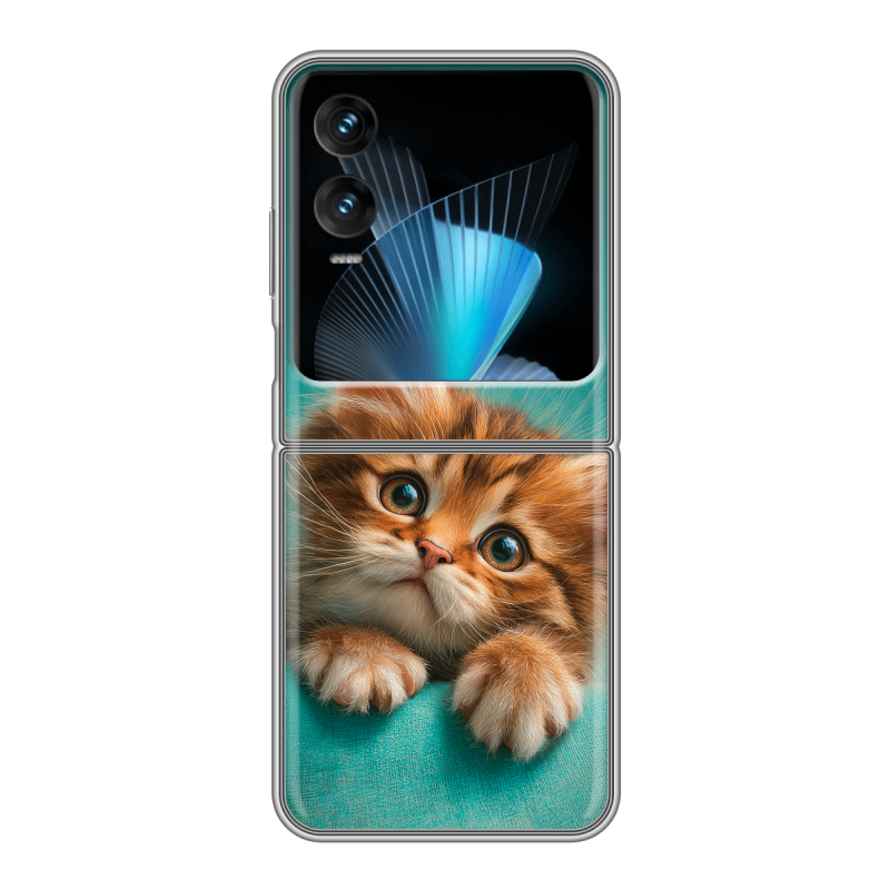 Пластиковый чехол на Infinix Zero Flip с принтом котенок Пластиковый чехол на Infinix Zero Flip с принтом котенок