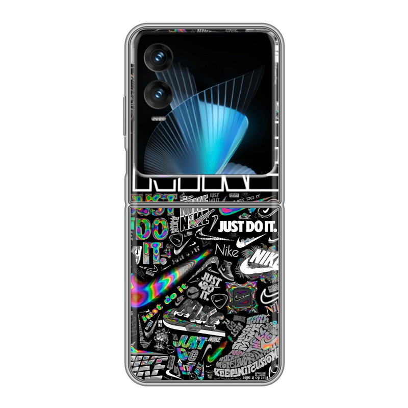 Пластиковый чехол на Infinix Zero Flip с принтом Найк Пластиковый чехол на Infinix Zero Flip с принтом Найк