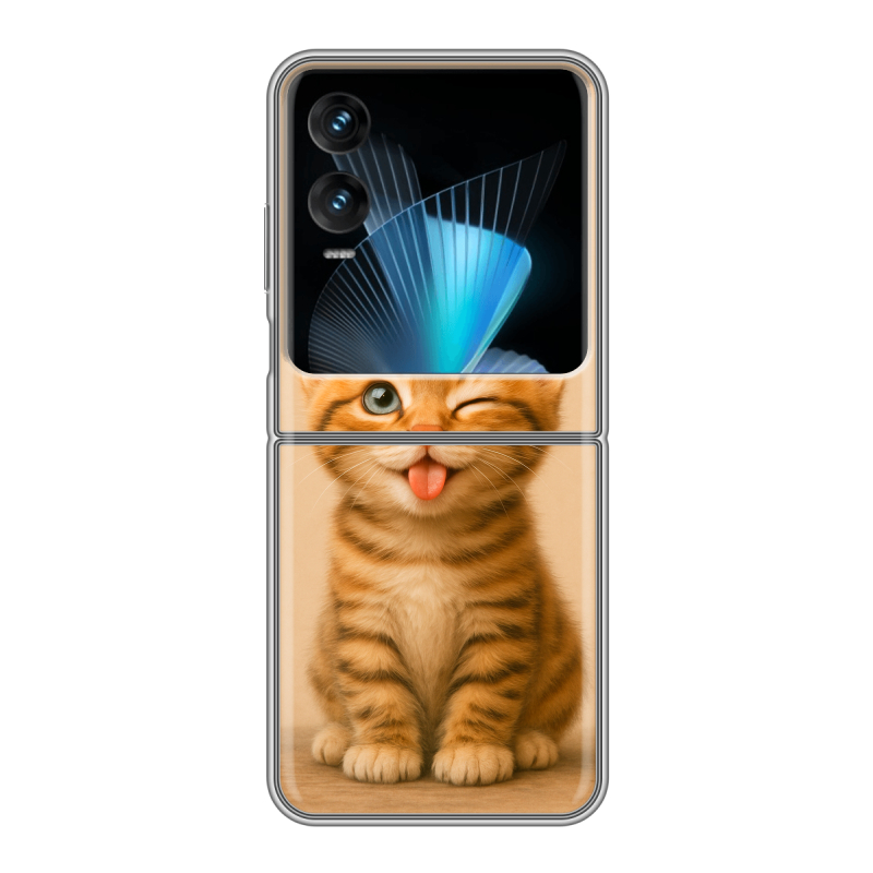 Пластиковый чехол на Infinix Zero Flip с принтом котенок Пластиковый чехол на Infinix Zero Flip с принтом котенок
