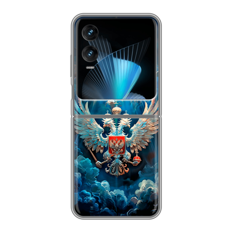 Пластиковый чехол на Infinix Zero Flip с принтом Герб флаг России Пластиковый чехол на Infinix Zero Flip с принтом Герб флаг России