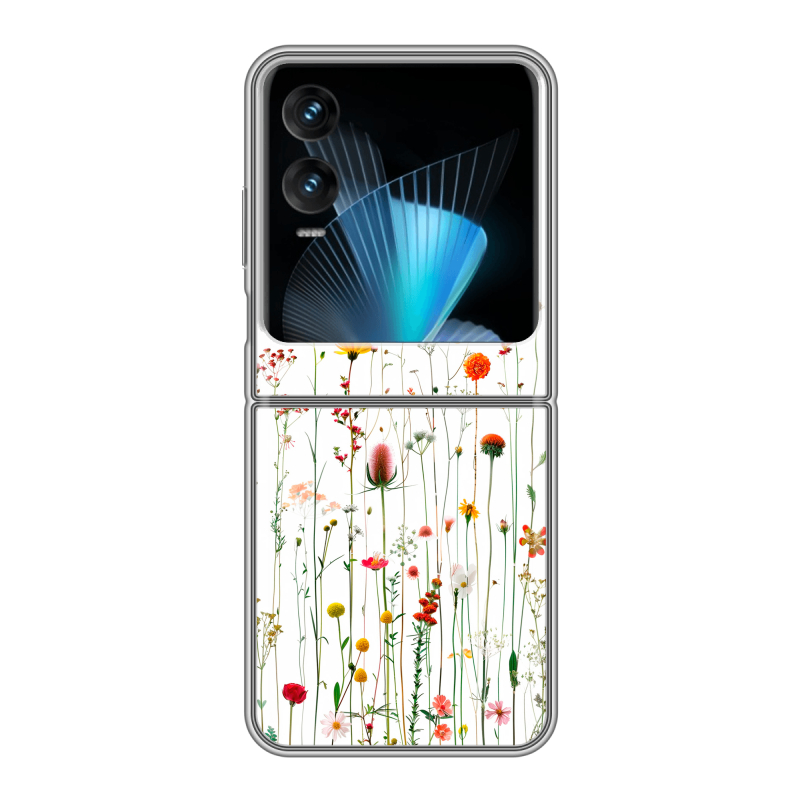 Пластиковый чехол на Infinix Zero Flip с принтом цветы Пластиковый чехол на Infinix Zero Flip с принтом цветы