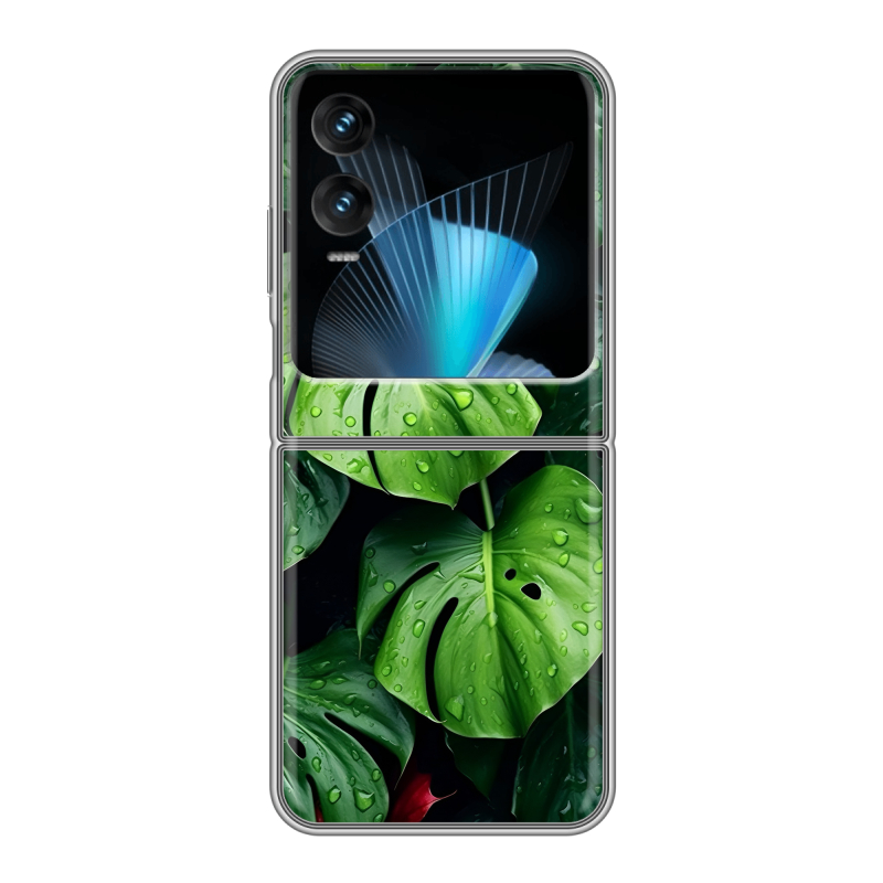 Пластиковый чехол на Infinix Zero Flip с принтом Листья Пластиковый чехол на Infinix Zero Flip с принтом Листья
