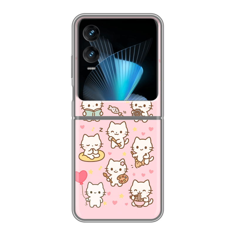 Пластиковый чехол на Infinix Zero Flip с принтом Hello Kitty Хелоу Кити Пластиковый чехол на Infinix Zero Flip с принтом Hello Kitty Хелоу Кити