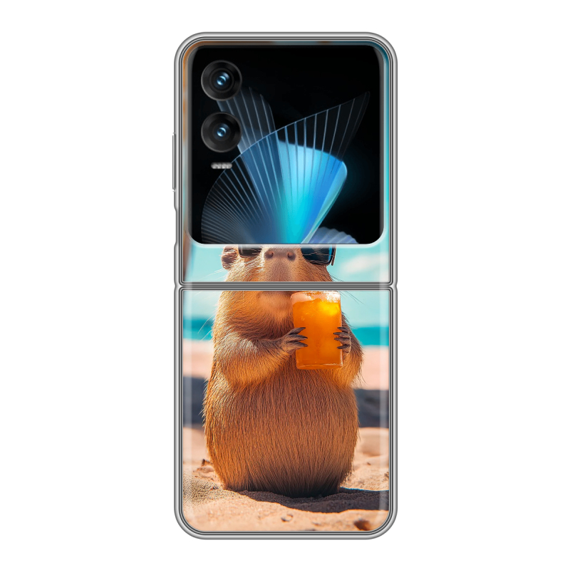 Пластиковый чехол на Infinix Zero Flip с принтом Капибара Пластиковый чехол на Infinix Zero Flip с принтом Капибара