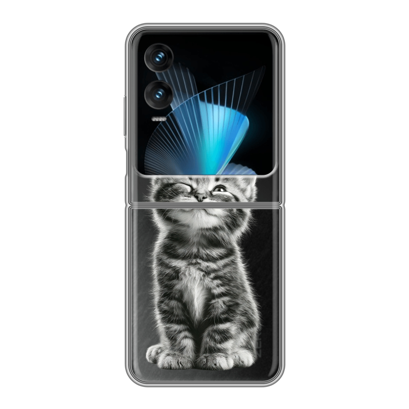 Пластиковый чехол на Infinix Zero Flip с принтом Котенок Пластиковый чехол на Infinix Zero Flip с принтом Котенок