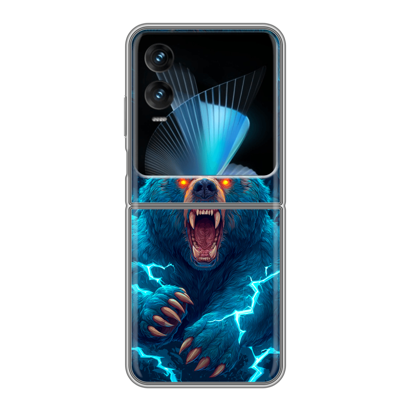 Пластиковый чехол на Infinix Zero Flip с принтом Медведь Пластиковый чехол на Infinix Zero Flip с принтом Медведь