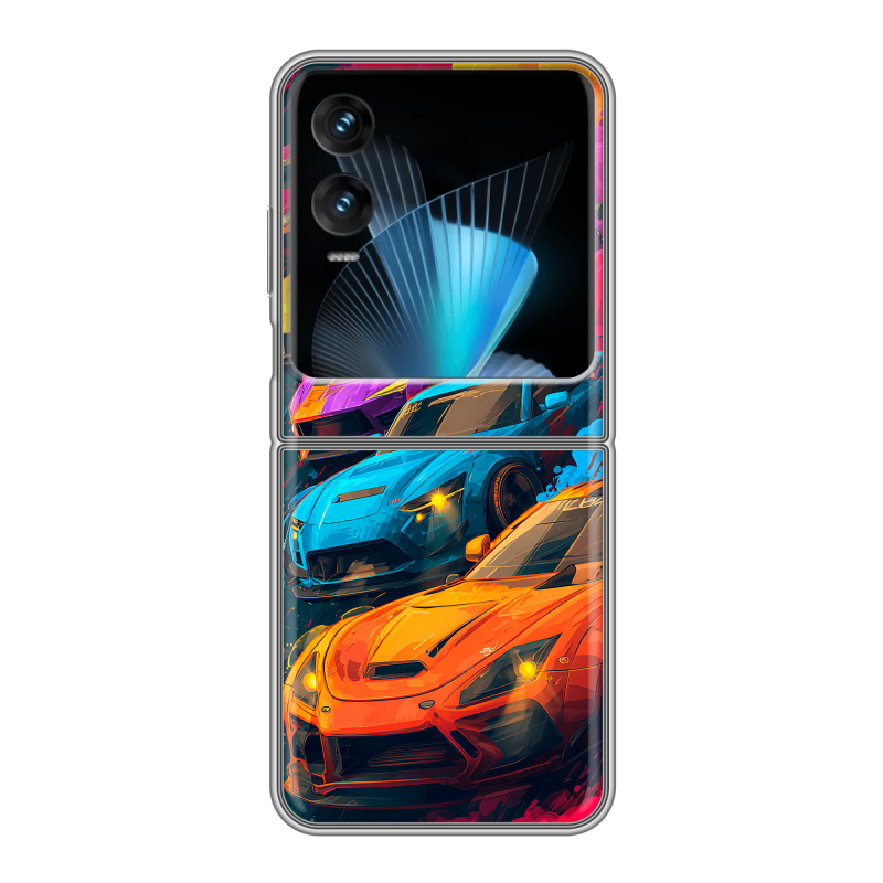 Пластиковый чехол на Infinix Zero Flip с принтом Тачки Пластиковый чехол на Infinix Zero Flip с принтом Тачки