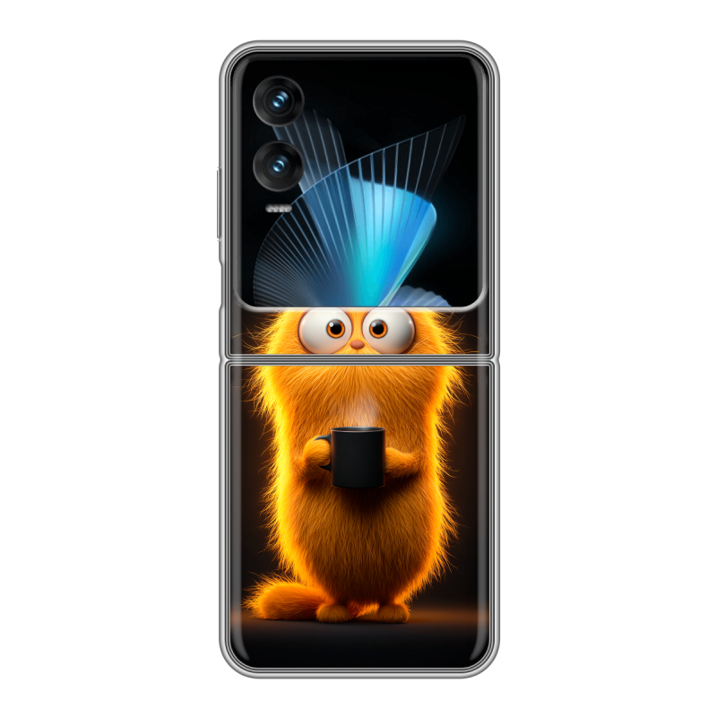 Пластиковый чехол на Infinix Zero Flip с принтом Смешной кот Пластиковый чехол на Infinix Zero Flip с принтом Смешной кот