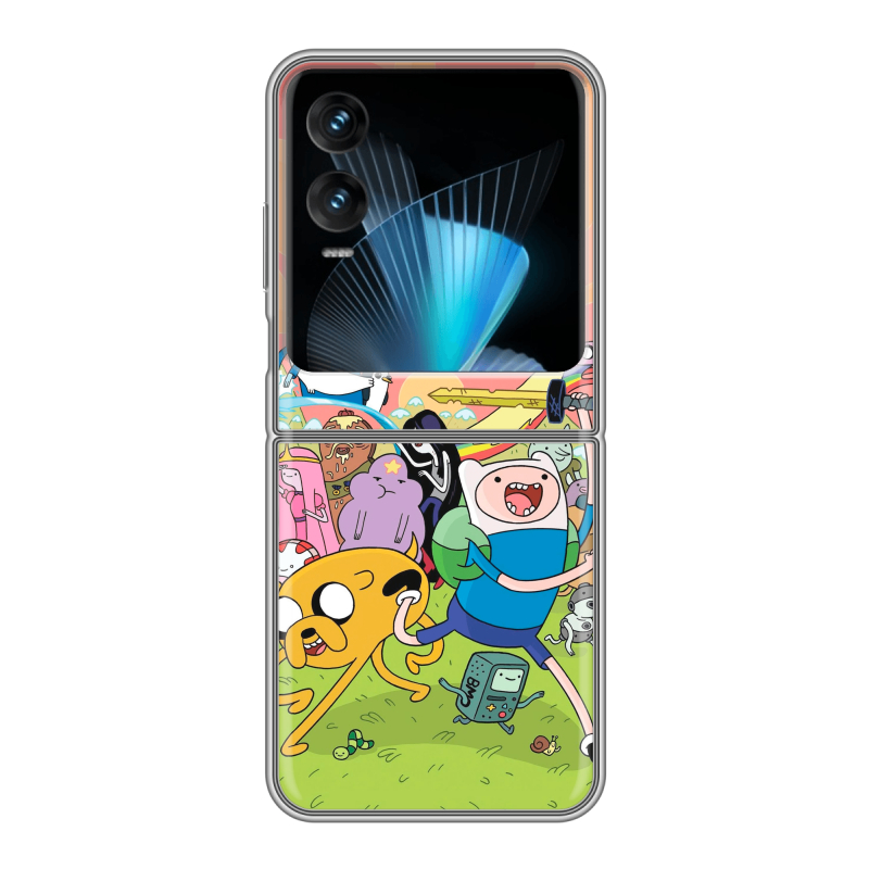 Пластиковый чехол на Infinix Zero Flip с принтом Adventure time Время приключений Пластиковый чехол на Infinix Zero Flip с принтом Adventure time Время приключений