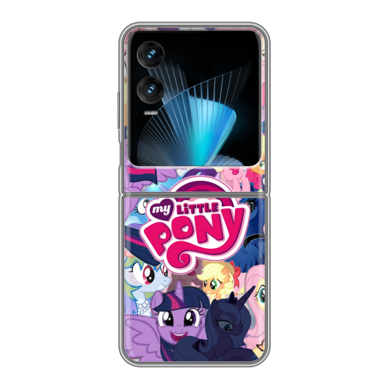 Пластиковый чехол на Infinix Zero Flip с принтом My little pony Дружба чудо Пластиковый чехол на Infinix Zero Flip с принтом My little pony Дружба чудо