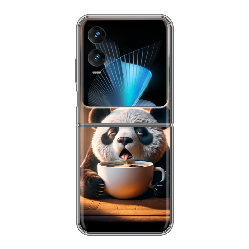 Пластиковый чехол на Infinix Zero Flip с принтом смешная панда Пластиковый чехол на Infinix Zero Flip с принтом смешная панда