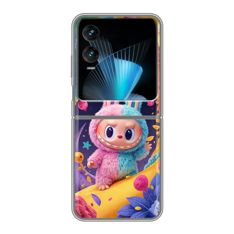 Пластиковый чехол на Infinix Zero Flip с принтом Labubu Лабубу Пластиковый чехол на Infinix Zero Flip с принтом Labubu Лабубу