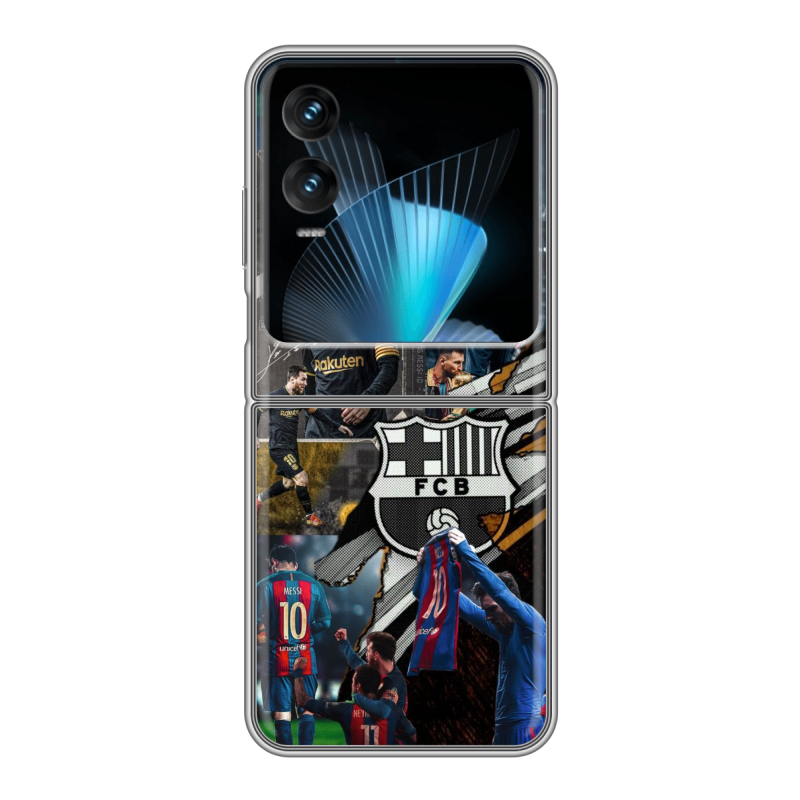 Пластиковый чехол на Infinix Zero Flip с принтом Messi Barcelona Пластиковый чехол на Infinix Zero Flip с принтом Messi Barcelona