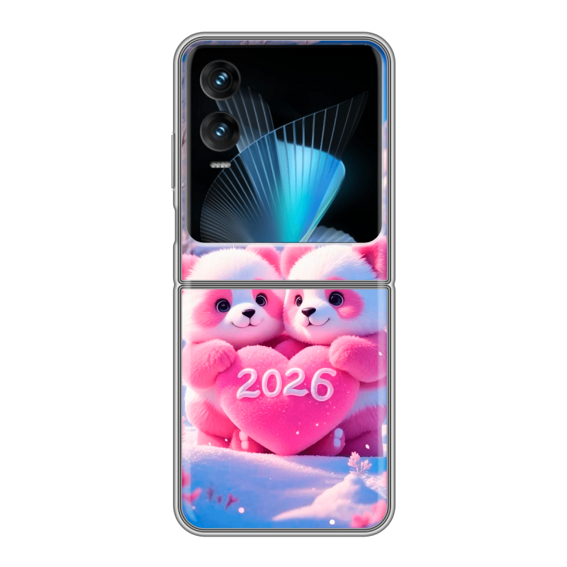 Пластиковый чехол на Infinix Zero Flip с принтом Новый год Пластиковый чехол на Infinix Zero Flip с принтом Новый год