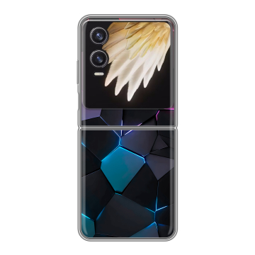 Пластиковый чехол на Tecno Phantom V Flip 2 с принтом Геометрия неона