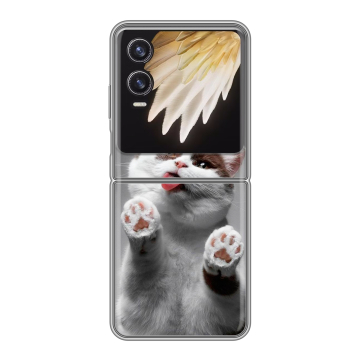 Пластиковый чехол на Tecno Phantom V Flip 2 с принтом Коты
