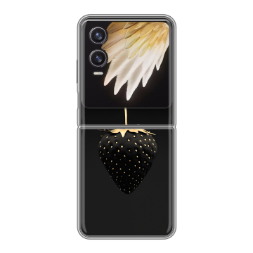 Пластиковый чехол на Tecno Phantom V Flip 2 с принтом Черная клубника