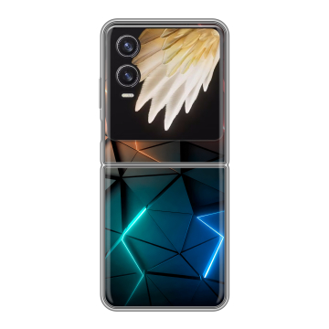 Пластиковый чехол на Tecno Phantom V Flip 2 с принтом Абстракция неон