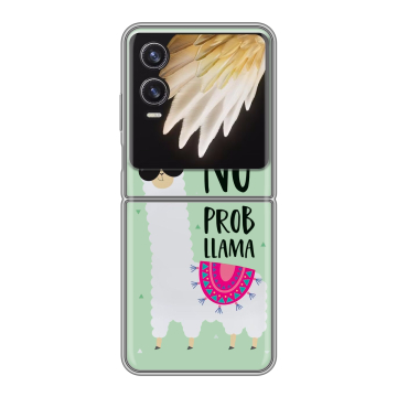 Пластиковый чехол на Tecno Phantom V Flip 2 с принтом Лама