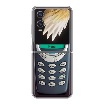 Пластиковый чехол на Tecno Phantom V Flip 2 с принтом Старый телефон Пластиковый чехол на Tecno Phantom V Flip 2 с принтом Старый телефон