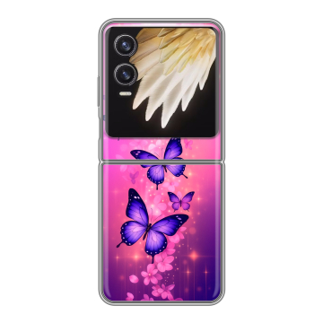 Пластиковый чехол на Tecno Phantom V Flip 2 с принтом Бабочки Пластиковый чехол на Tecno Phantom V Flip 2 с принтом Бабочки