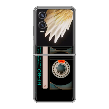 Пластиковый чехол на Tecno Phantom V Flip 2 с принтом Кассета