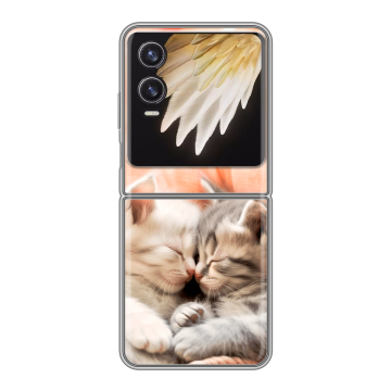 Пластиковый чехол на Tecno Phantom V Flip 2 с принтом Котята