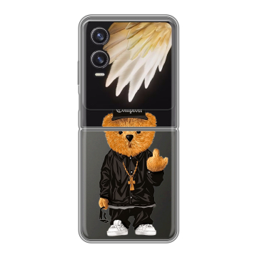 Пластиковый чехол на Tecno Phantom V Flip 2 с принтом Мишка Пластиковый чехол на Tecno Phantom V Flip 2 с принтом Мишка