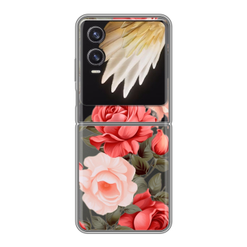 Пластиковый чехол на Tecno Phantom V Flip 2 с принтом Розы Пластиковый чехол на Tecno Phantom V Flip 2 с принтом Розы
