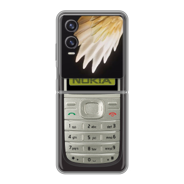 Пластиковый чехол на Tecno Phantom V Flip 2 с принтом Ретро Нокия Пластиковый чехол на Tecno Phantom V Flip 2 с принтом Ретро Нокия