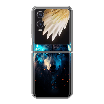 Пластиковый чехол на Tecno Phantom V Flip 2 с принтом Волк ночной Пластиковый чехол на Tecno Phantom V Flip 2 с принтом Волк ночной