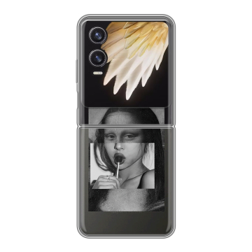 Пластиковый чехол на Tecno Phantom V Flip 2 с принтом Мона Лиза Пластиковый чехол на Tecno Phantom V Flip 2 с принтом Мона Лиза