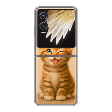 Пластиковый чехол на Tecno Phantom V Flip 2 с принтом котенок Пластиковый чехол на Tecno Phantom V Flip 2 с принтом котенок